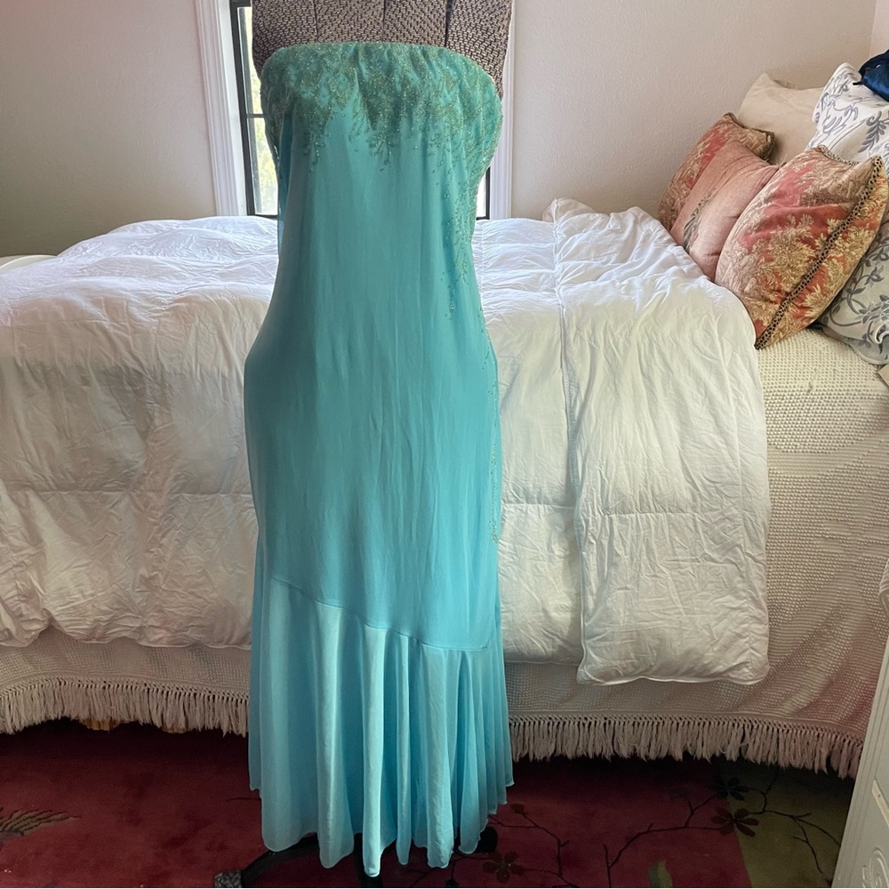 Y2K blue sequin dress